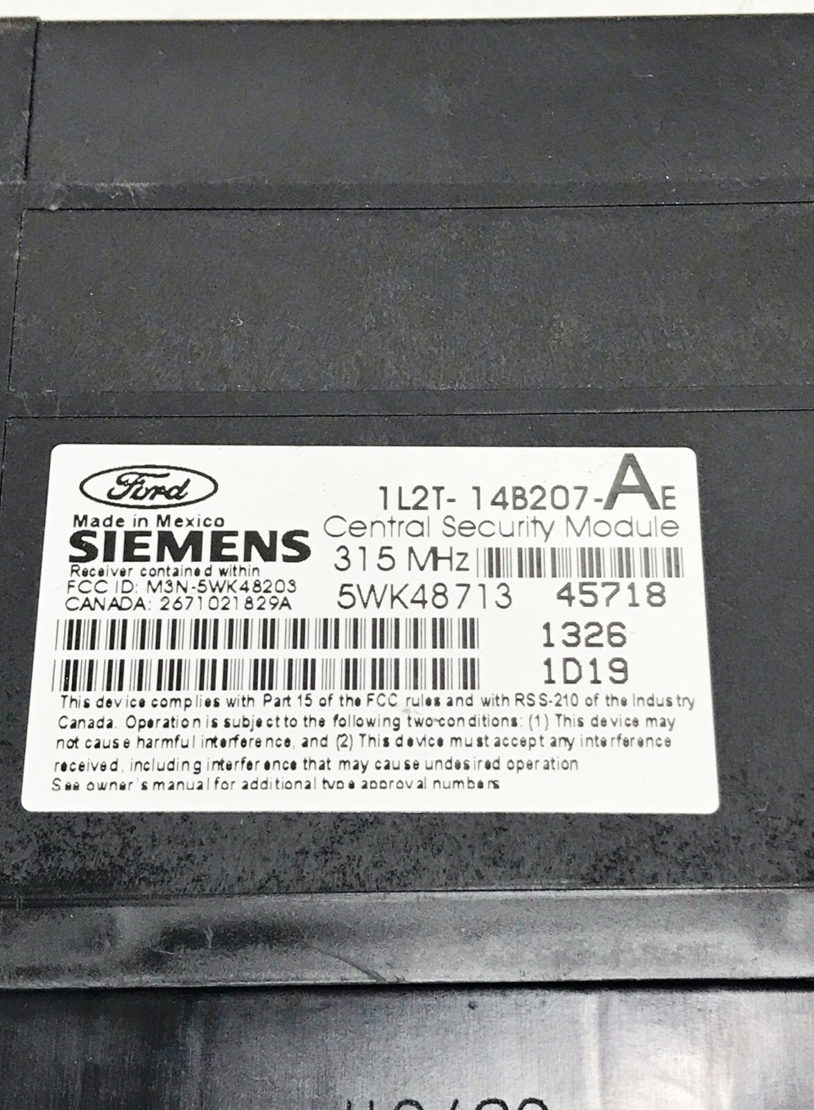 ✅ 02 FORD EXPLORER REMOTE KEYLESS ENTRY MODULE 1L2T-14B207-AE