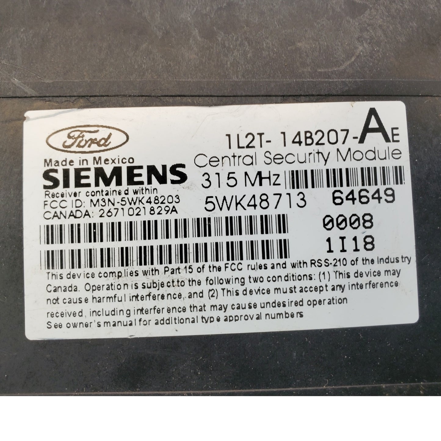 ✅ 02 FORD EXPLORER REMOTE KEYLESS ENTRY MODULE 1L2T-14B207-AE