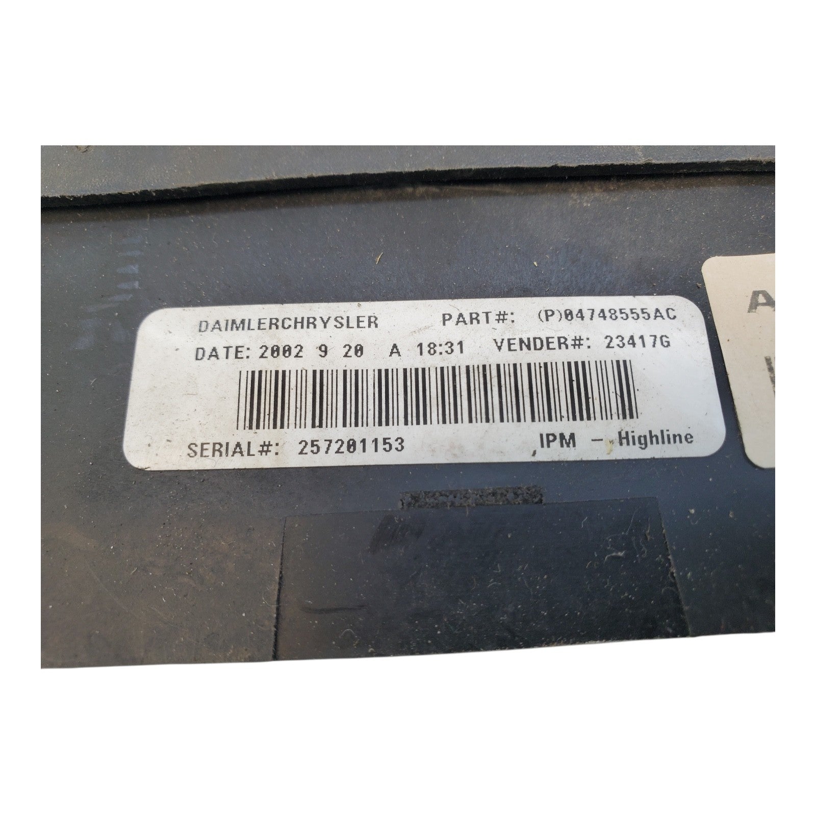 01-05 DODGE CARAVAN TOWN & COUNTRY FUSE BOX MODULE 04748555AC