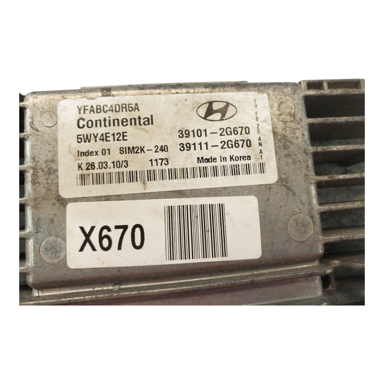 2011 11 HYUNDAI SONATA COMPUTER BRAIN ENGINE CONTROL ECU ECM MODULE 39111-2G670