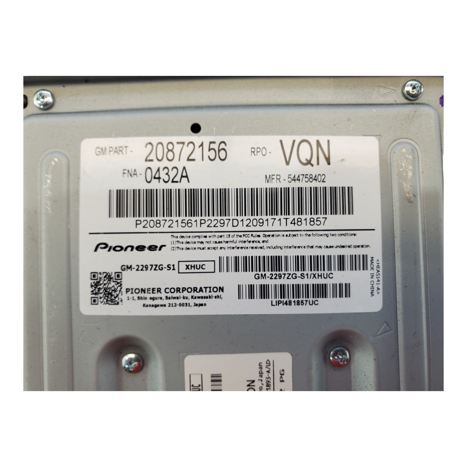 OEM Radio For Equinox Amplifier 20872156