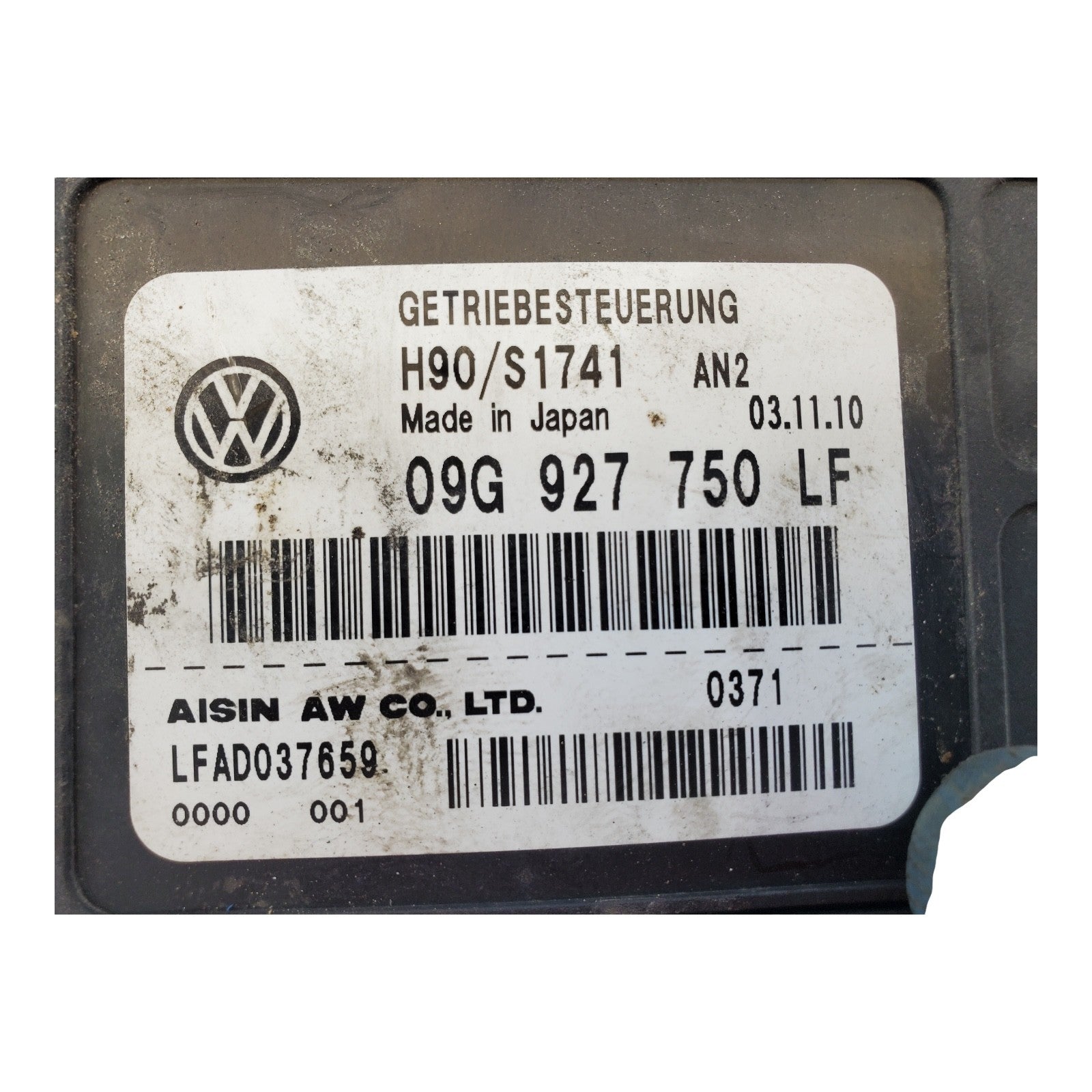2011 JETTA     TRANS ECU 09G927750LF