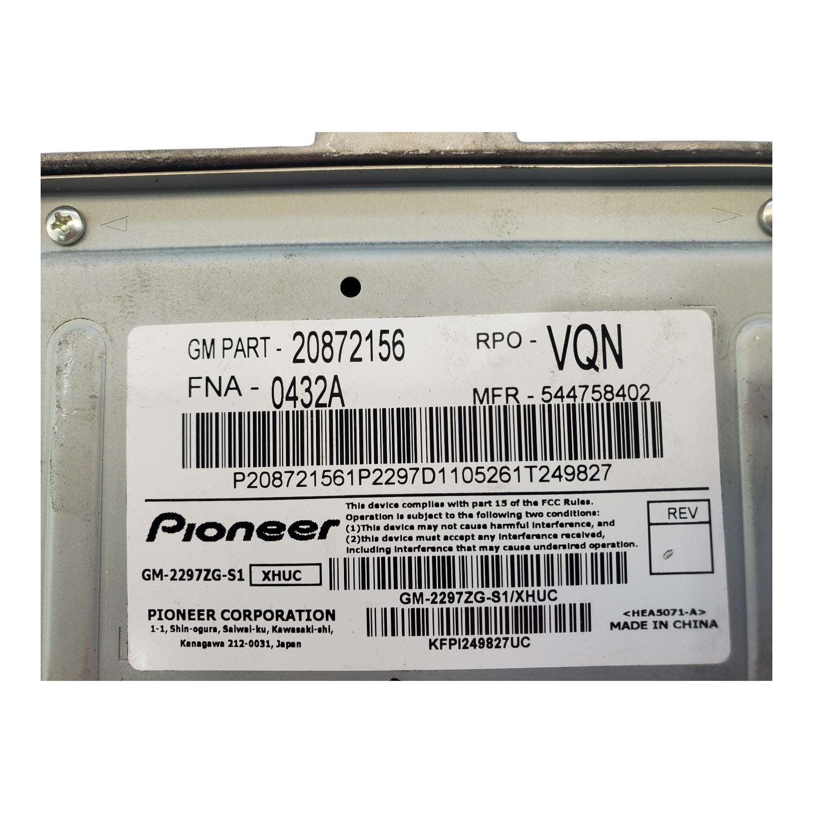 OEM Radio For Equinox Amplifier 20872156