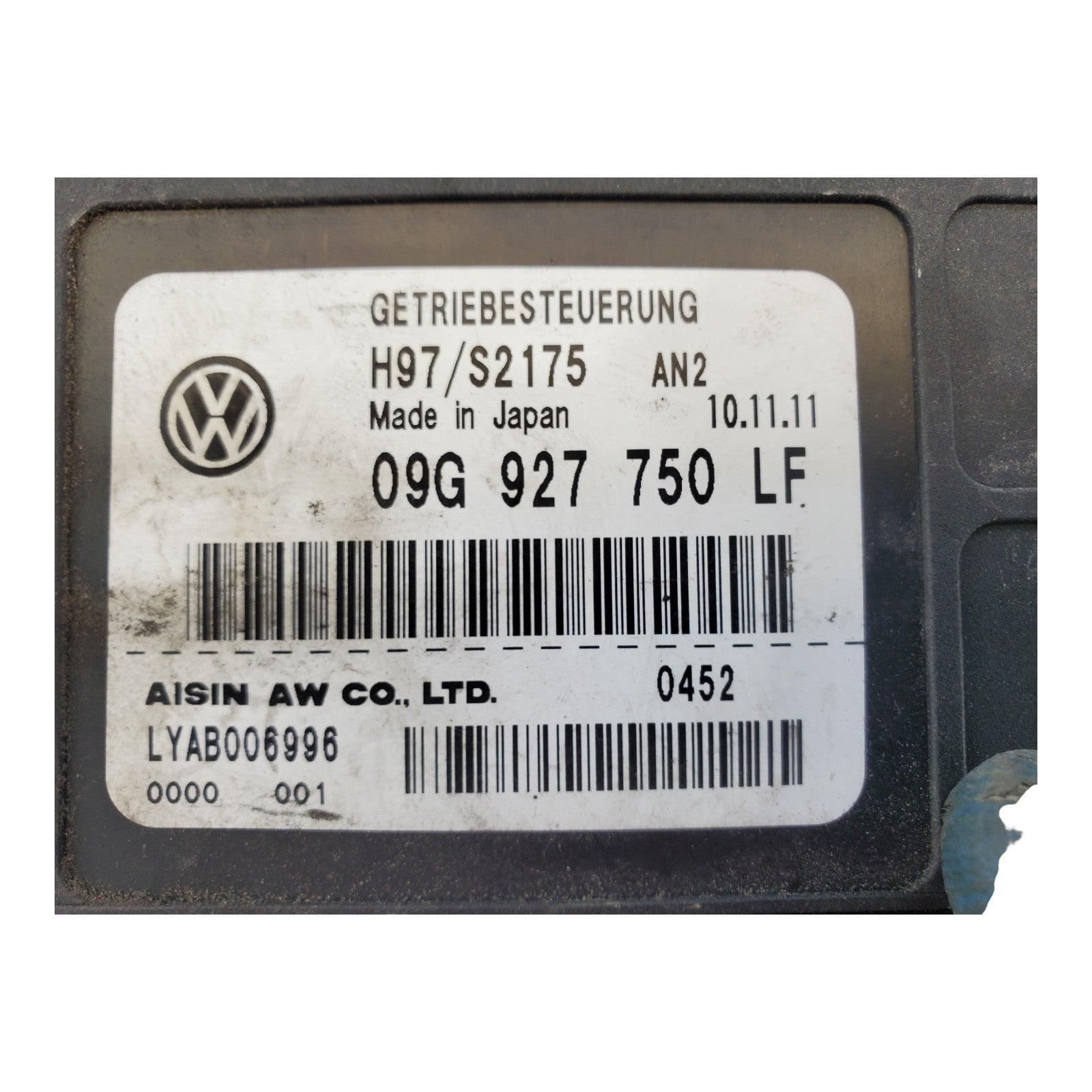 2011 JETTA     TRANS ECU 09G927750LF
