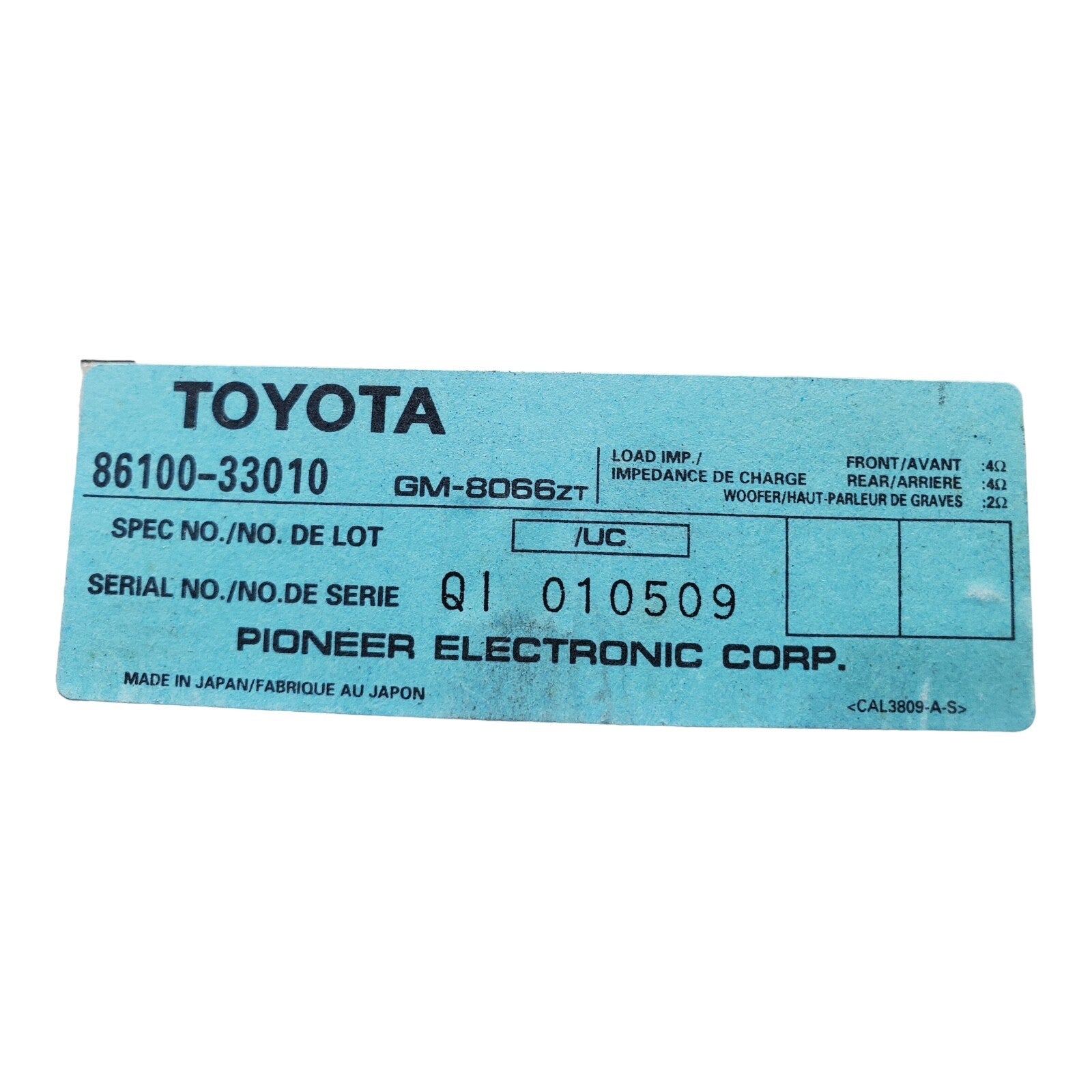 1997-2001 Lexus ES300 Pioneer Radio Amplifier AMP 86100-33010 Module