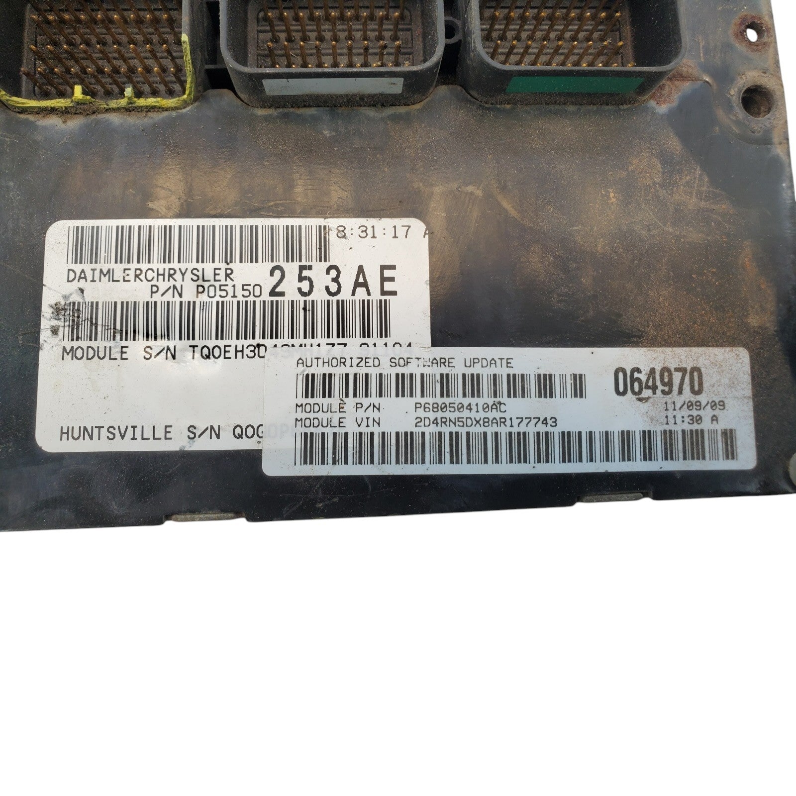 09 10 Chrysler Town & Country P05150253AE Engine Control Module Unit Ecm I49 003