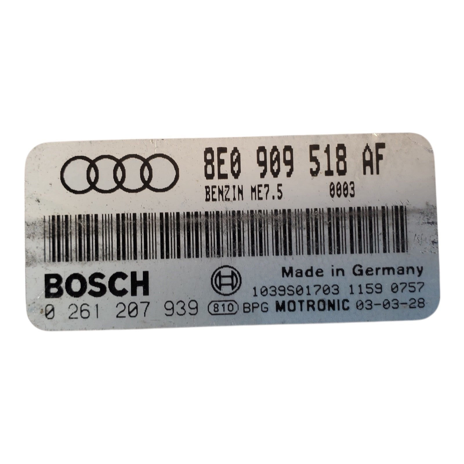 Engine ECM Control Module Model 1.8L Fits 02 AUDI A4 8E0 909 518 AF 8E0909518AF