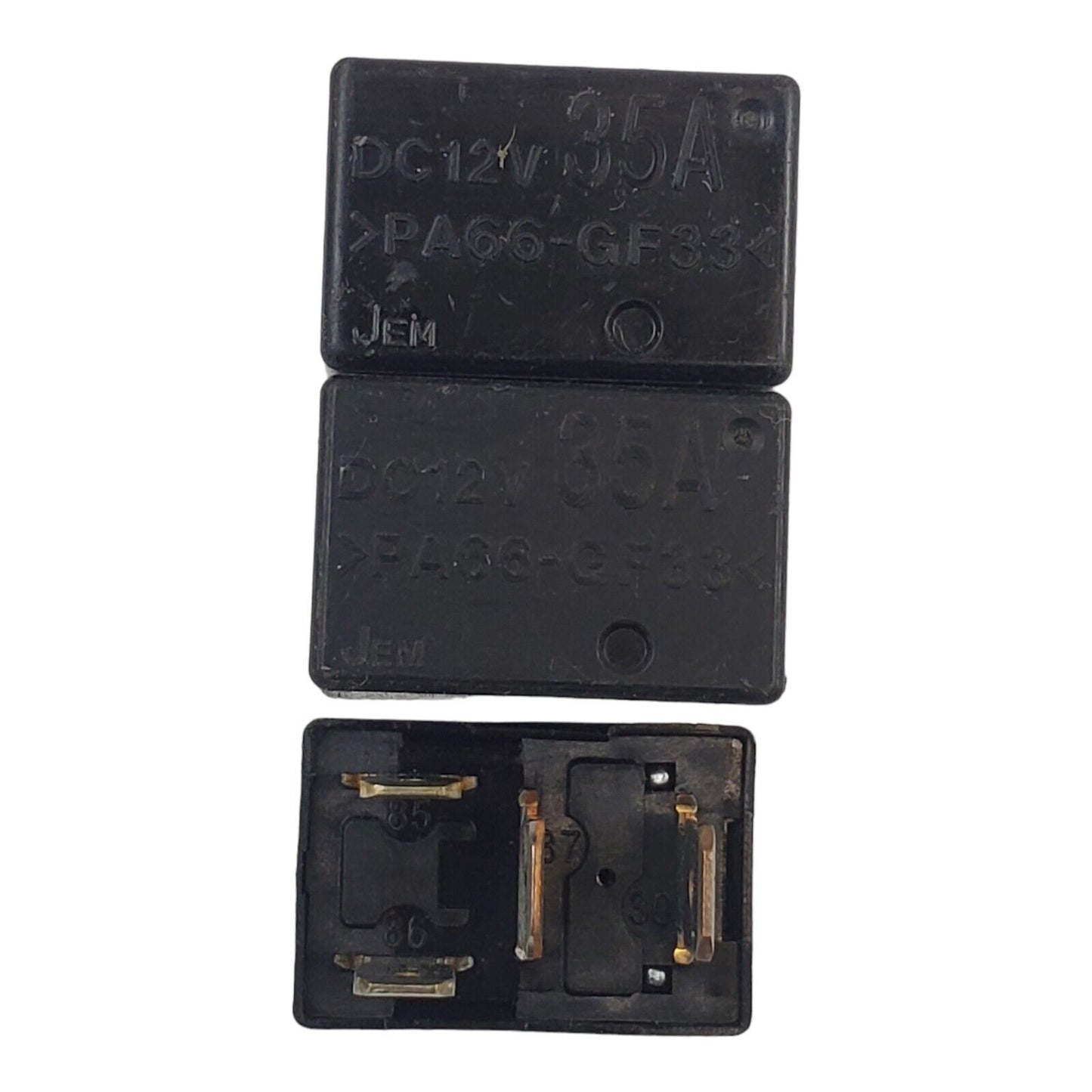 ✅ LOT OF 3 JEM 4 PIN Relay PA66-GF33 12VDC 35A