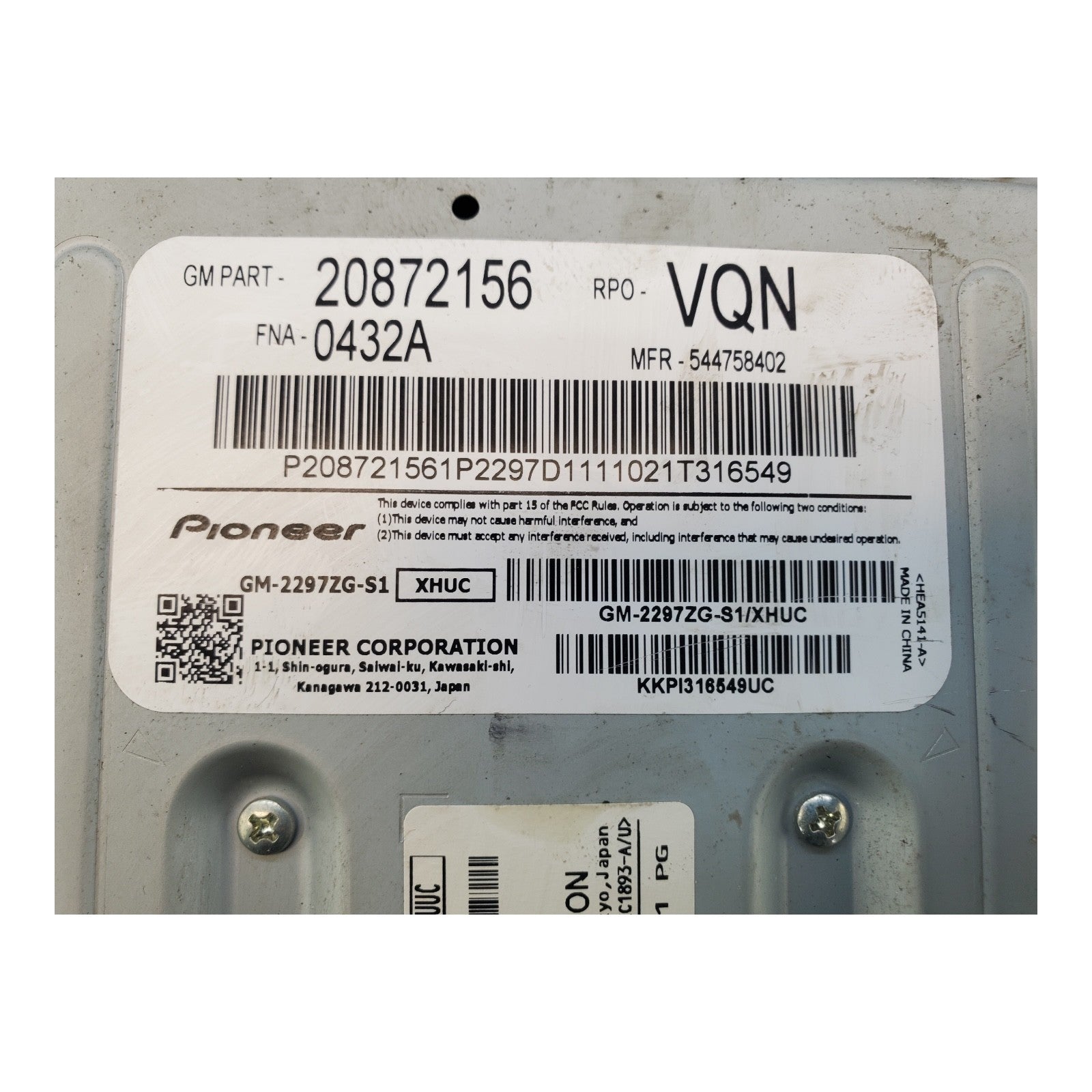 OEM Radio For Equinox Amplifier 20872156