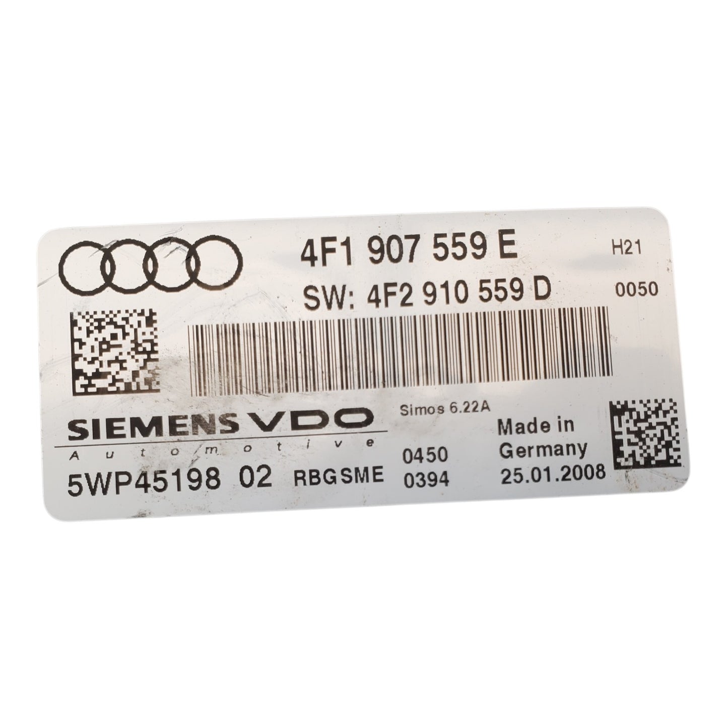 2005 - 2008 Audi A6 Engine Control Computer ECM ECU - 4F1907559E, 4F2910559D OEM