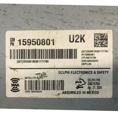06-16 Cadillac DTS S-Band XM Satellite Digital Receiver Module 15950801
