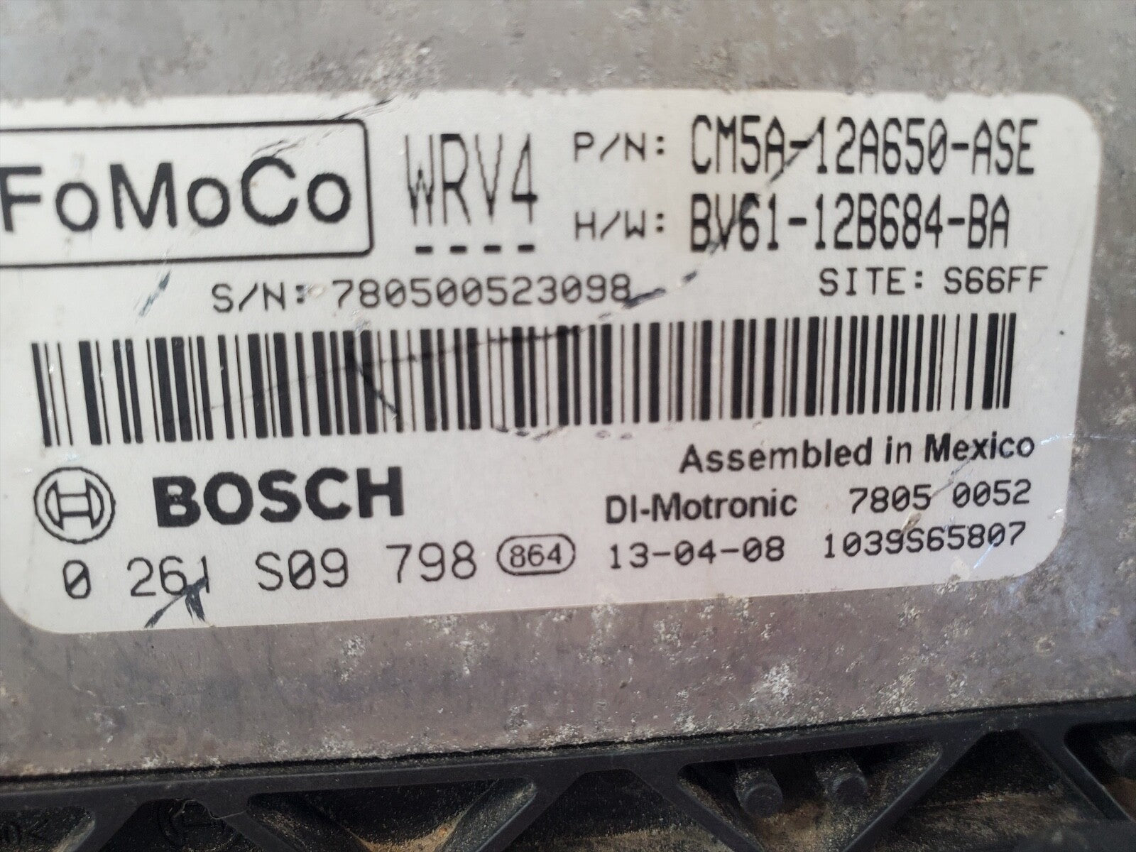 2012-2013 Ford Focus Engine Control Brain, Module ECM CM5A-12A650-ASE