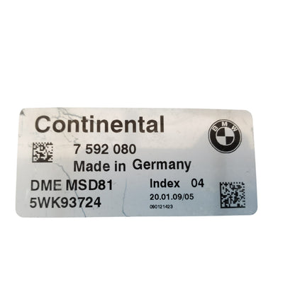 2007-2010 BMW 135i 335i 535i ECU PCM DME Engine Control Module 7592080