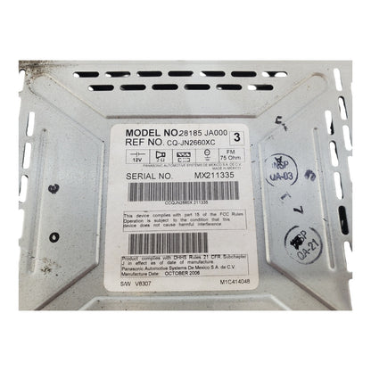 2007 NISSAN ALTIMA RADIO RECEIVER AM FM CD PLAYER OEM 28185JA000