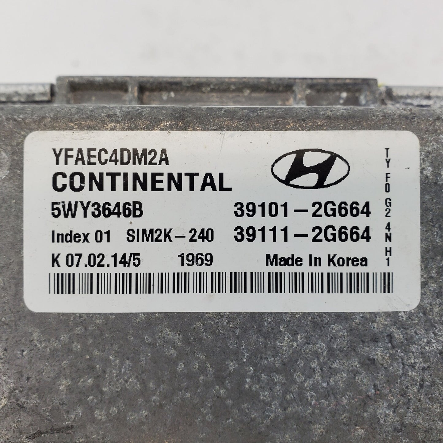 2011-2014 Hyundai Sonata Engine Control Module ECM OEM 39101-2G672, 39111-2G672