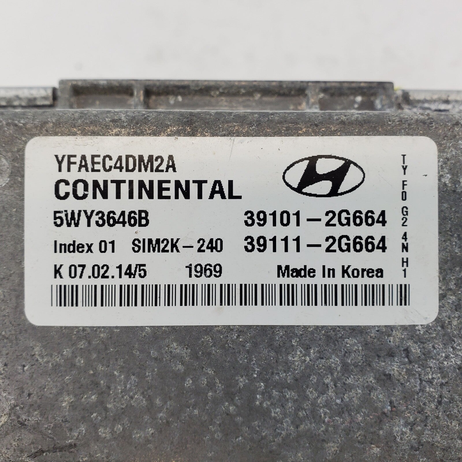 2011-2014 Hyundai Sonata Engine Control Module ECM OEM 39101-2G672, 39111-2G672