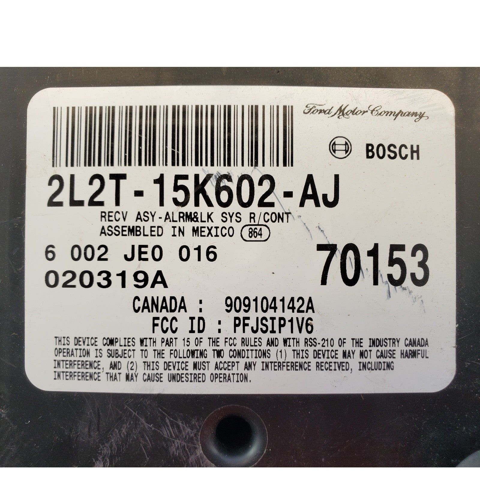 03 OEM Ford Explorer Keyless Entry Anti Control Module 2L2T-15K602-AJ