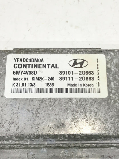 2013 HYUNDAI SONATA Engine Computer ECM ECU P/N: 39101-2G663 OEM 