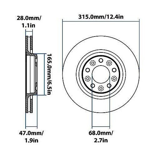 2008-2009 Ford/Mercury Sable/Taurus/Taurus X Front Disc Brake Rotor