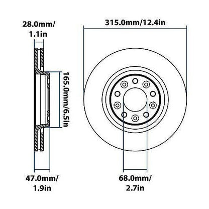 2008-2009 Ford/Mercury Sable/Taurus/Taurus X Front Disc Brake Rotor