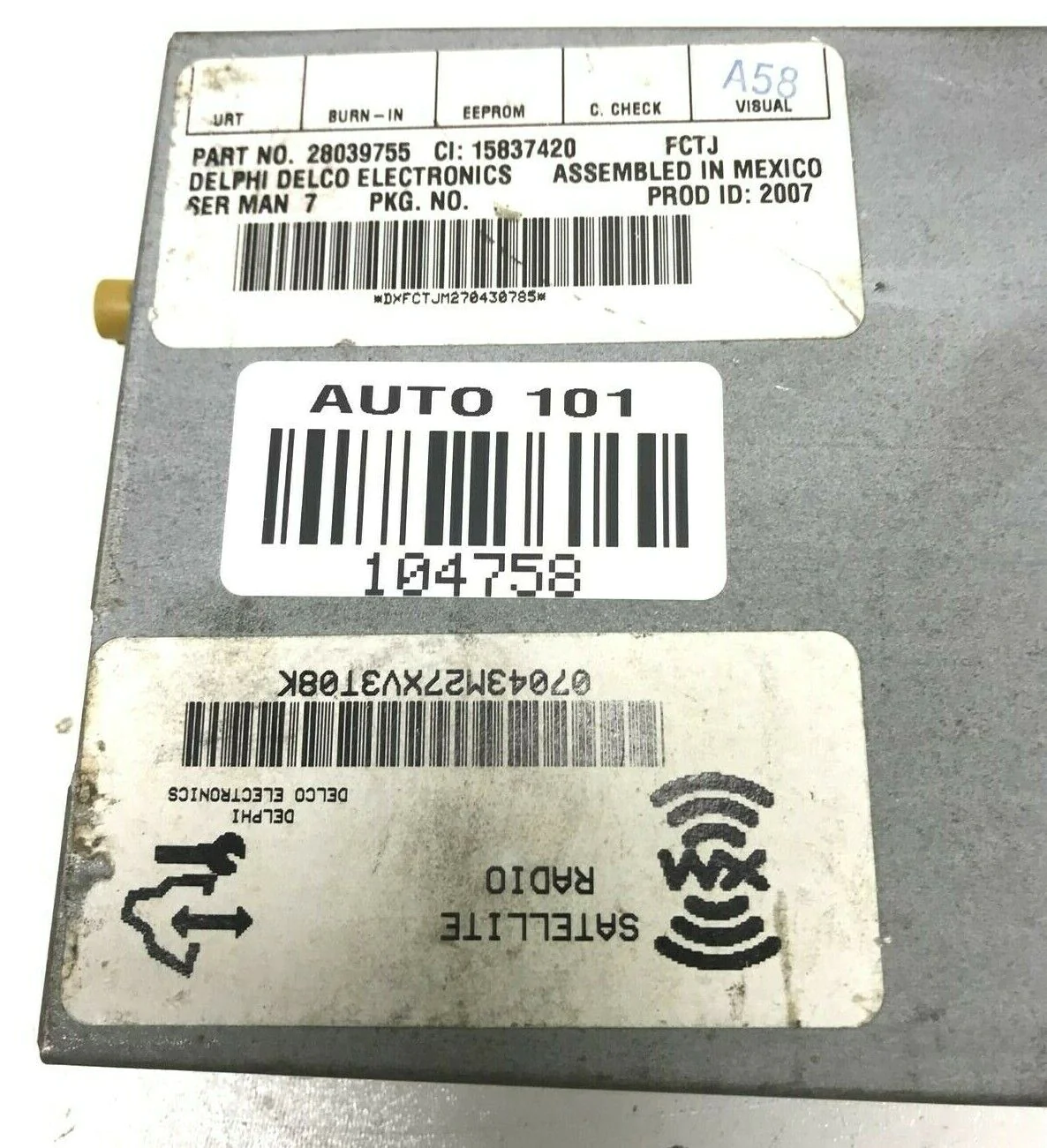 HUMMER H2 SATELLITE XM RADIO CONTROL RECEIVER MODULE OEM 2006 - 2007 28039755