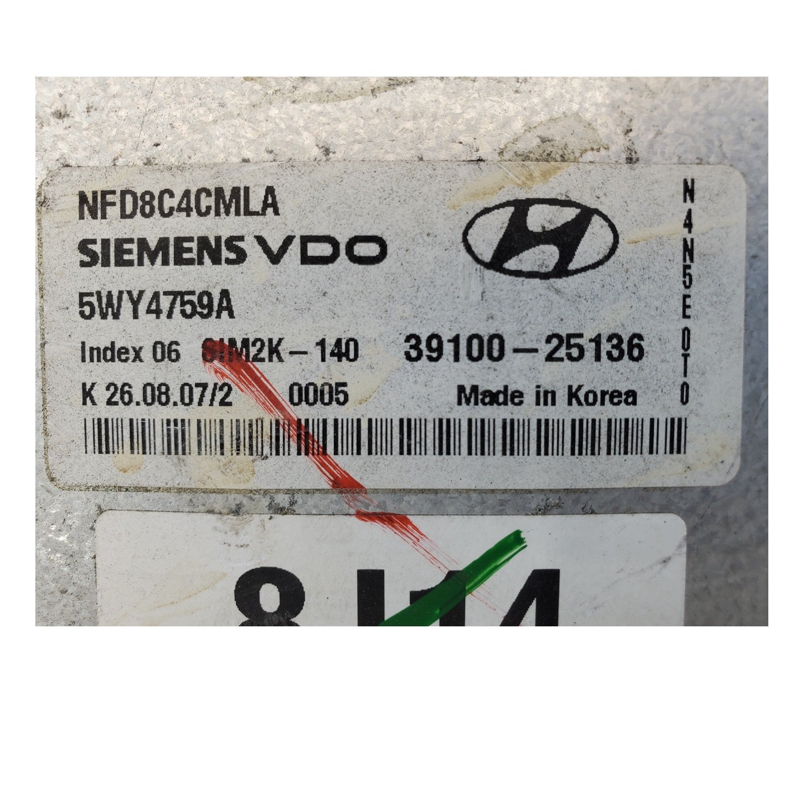ENGINE COMPUTER HYUNDAI SONATA 2006 2007 2008 39100-25136 2.4L AT ECM PCM OEM