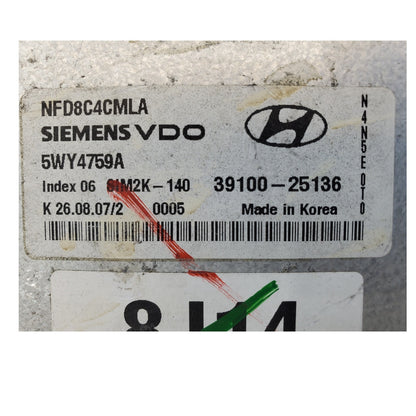 ENGINE COMPUTER HYUNDAI SONATA 2006 2007 2008 39100-25136 2.4L AT ECM PCM OEM