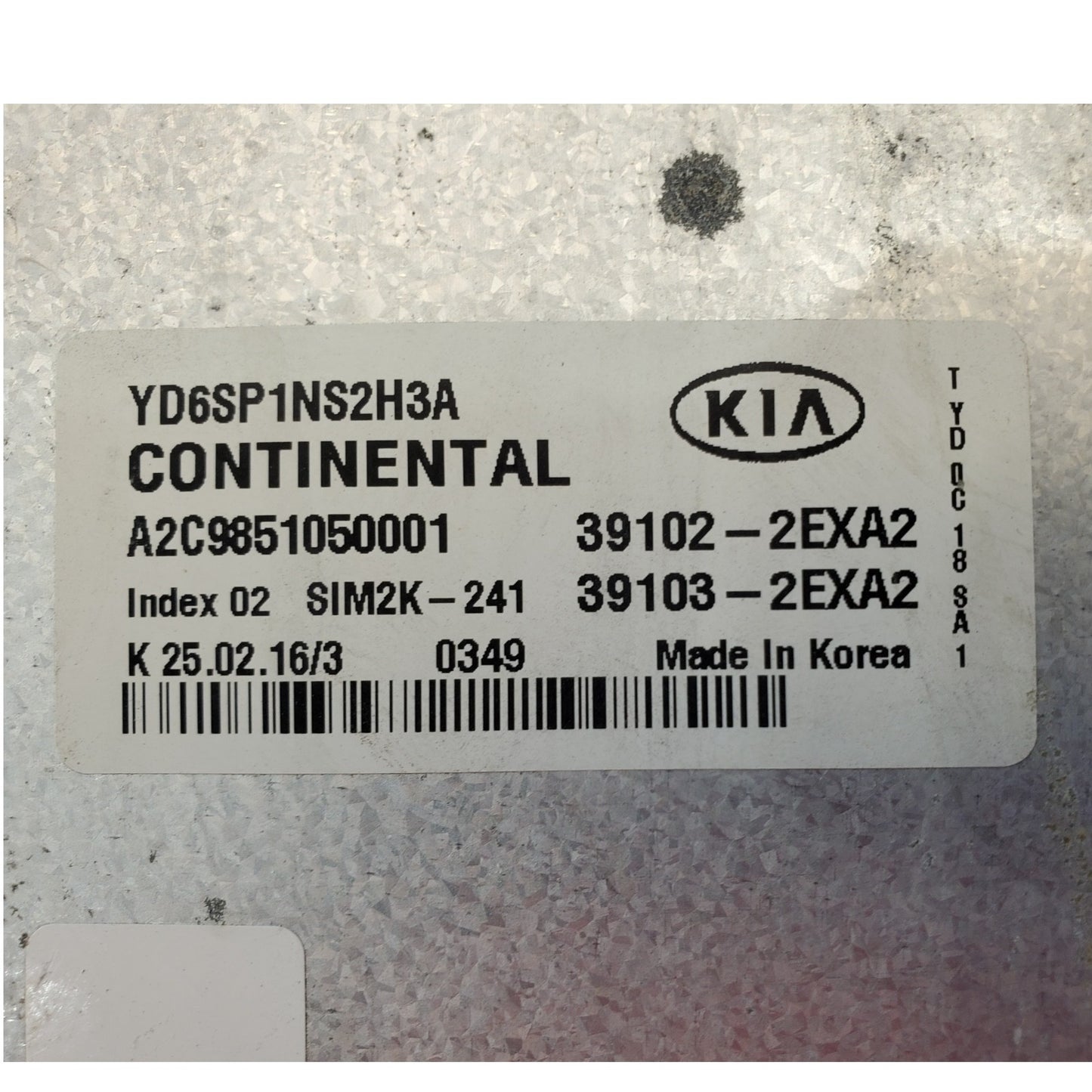 2016 Kia Forte 1.8 Auto ECM ECU Engine Computer Module | 39102-2EXA2
