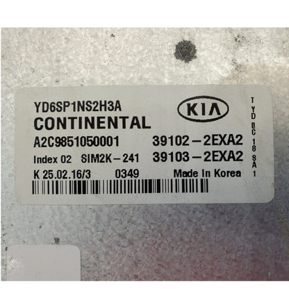 2016 Kia Forte 1.8 Auto ECM ECU Engine Computer Module | 39102-2EXA2
