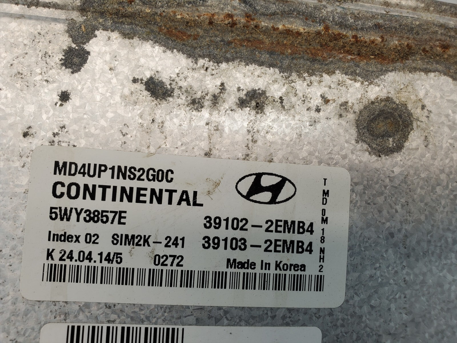 14-16 HYUNDAI ELANTRA 1.8L AT ENGINE CONTROL MODULE COMPUTER UNIT 39102-2EMB4