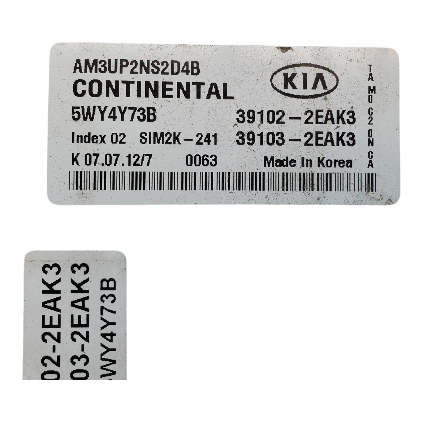 2012-13 KIA SOUL 2.0L ECU ECM Computer Engine Control Module PCM 39102-2EAK3 OEM