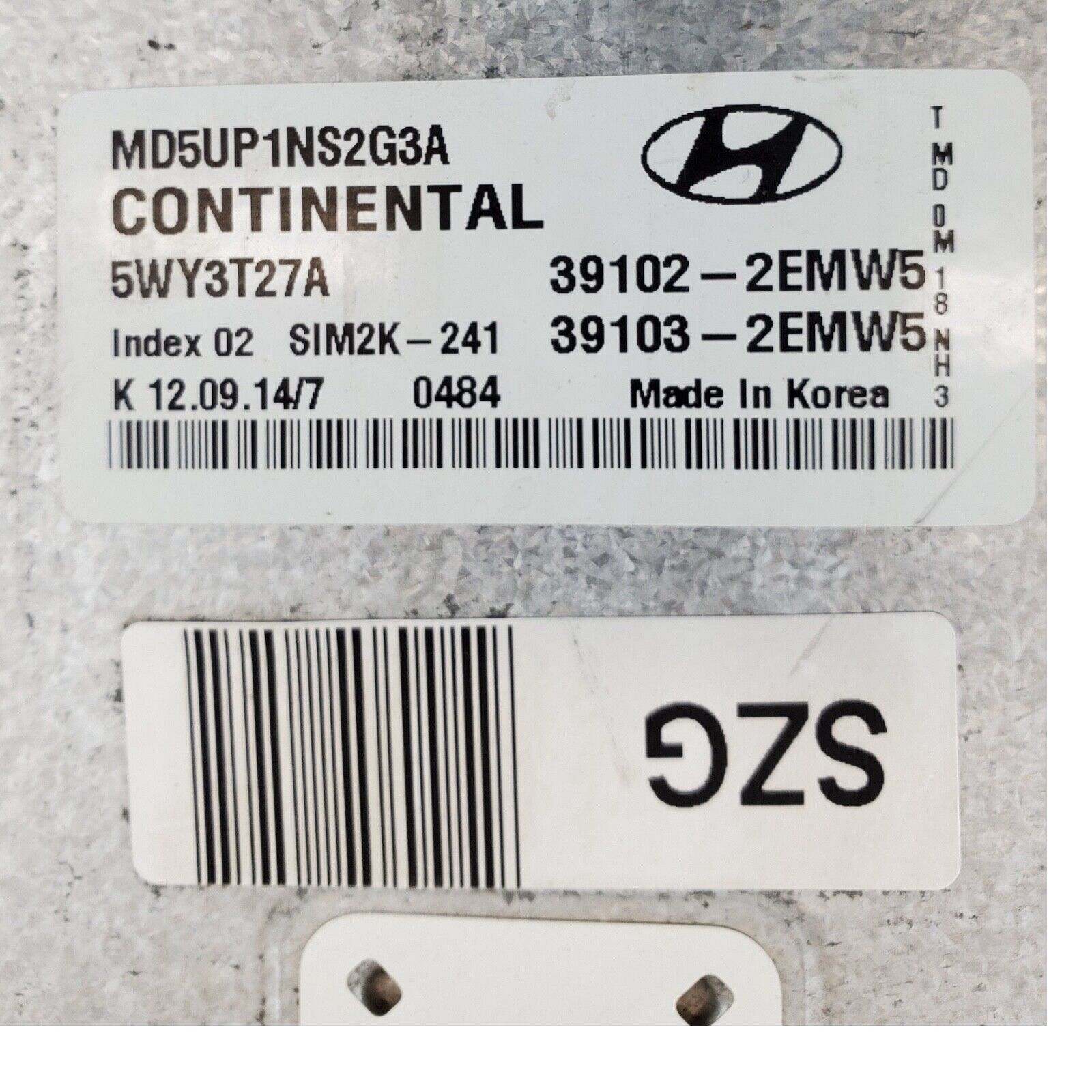 15 Hyundai Elantra 39103-2EMW5 Computer Brain Engine Control ECU ECM EBX Module
