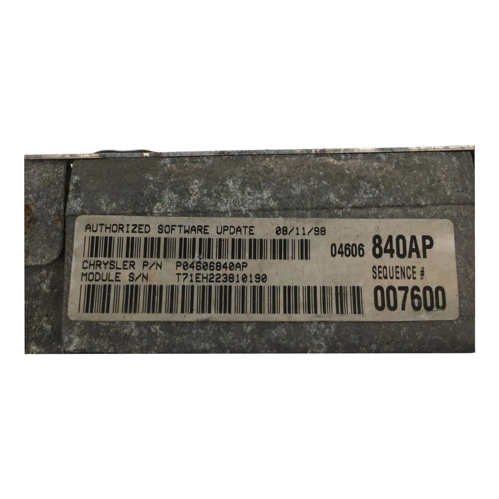 99 INTREPID / CONCORDE / 300M 3.5L Engine Computer ECM PCM ECU 04606840AP