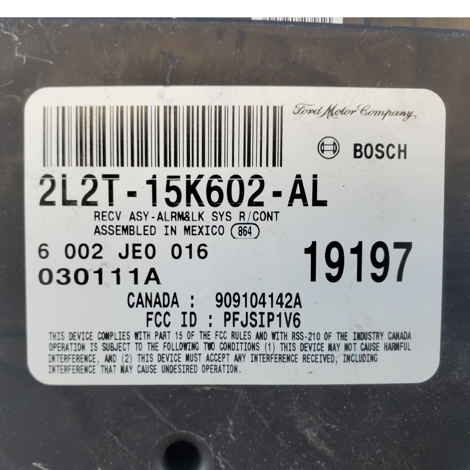 2003 Ford Explorer Mountaineer Keyless Entry Anti-Theft Module 2L2T-15K602- AL
