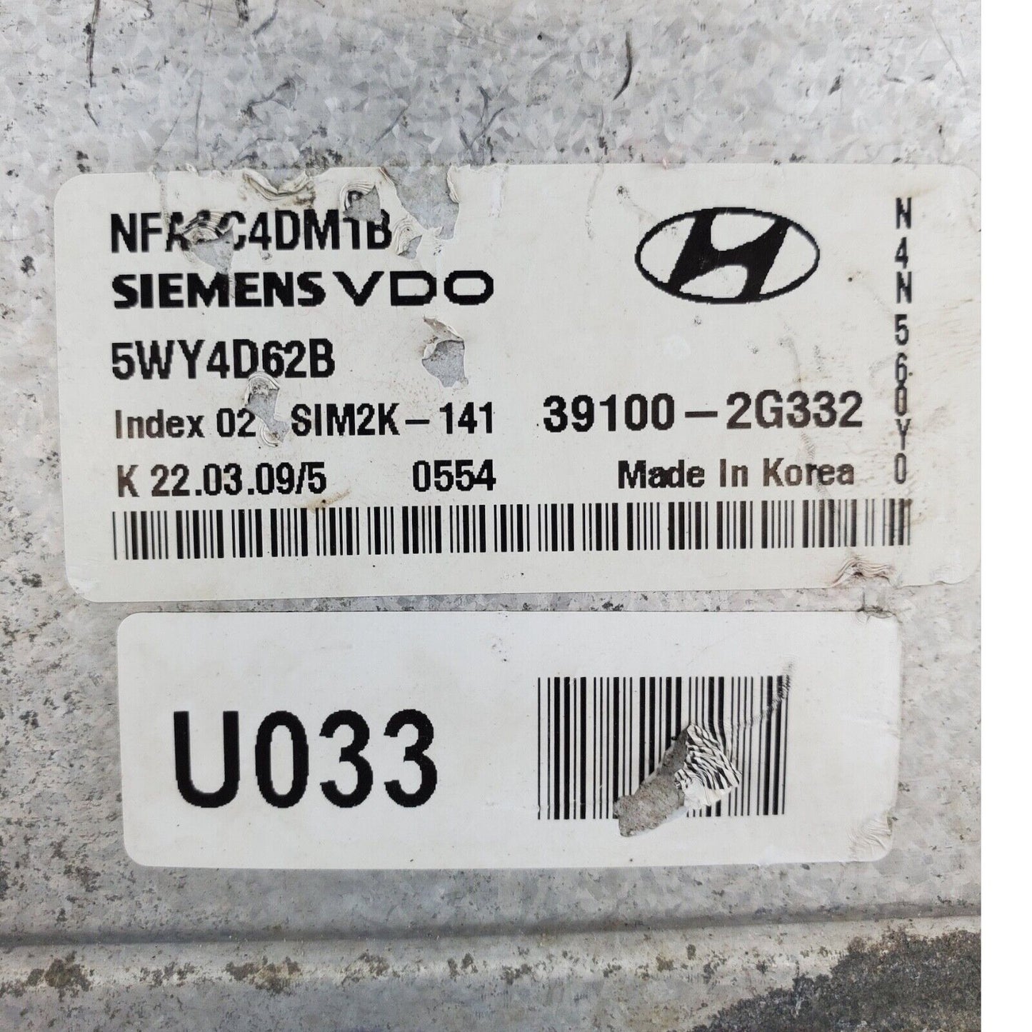 2009 09 10 HYUNDAI SONATA 2.4L AT ENGINE COMPUTER MODULE ECU ECM 39100-2G332 OEM