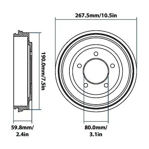 2007-2017 Chrysler/Dodge/Jeep Rear Brake Drum