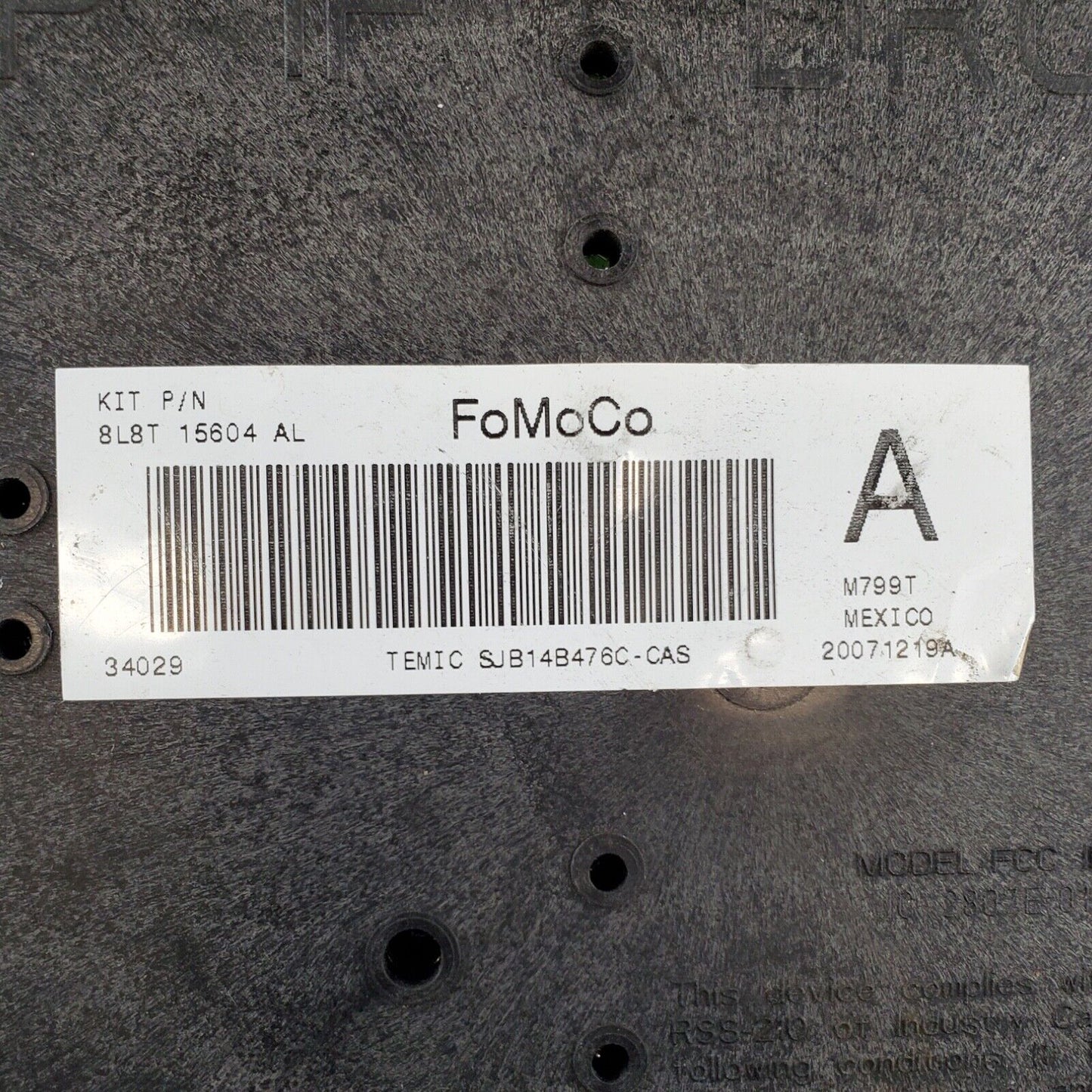 2009-2012 Ford Escape Interior Relay Fuse Box 8L8T-15604-AL 2010 2011 09 12 I10