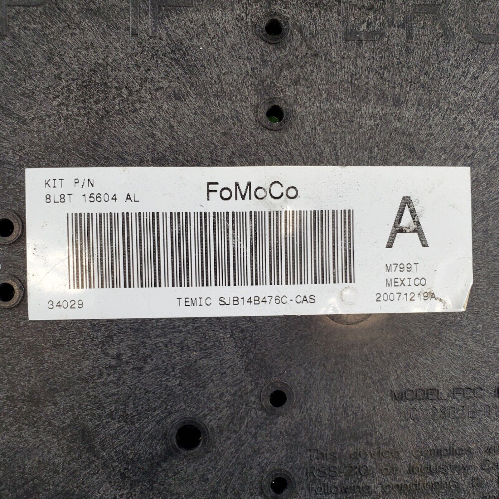 2009-2012 Ford Escape Interior Relay Fuse Box 8L8T-15604-AL 2010 2011 09 12 I10