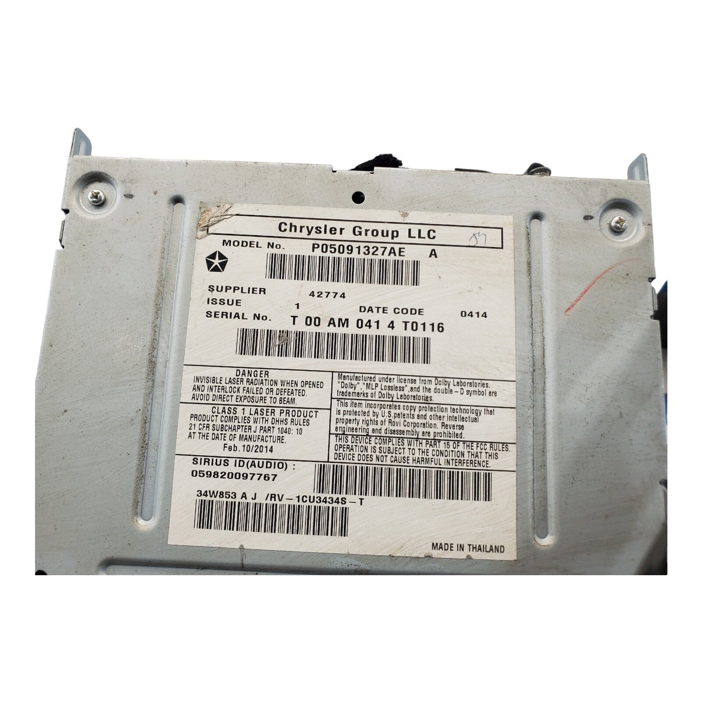 07-14 Dodge Chrysler Jeep High Speed Radio CD Dvd P05091327AE SAR32