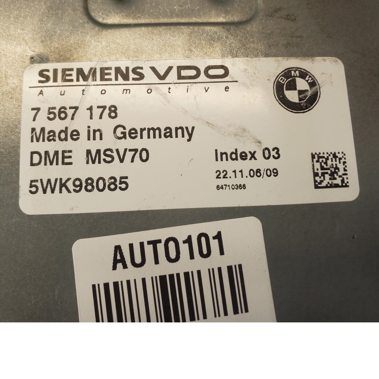 2006 2007 BMW 525i 530i Engine Computer Module Unit ECM ECU 7567178