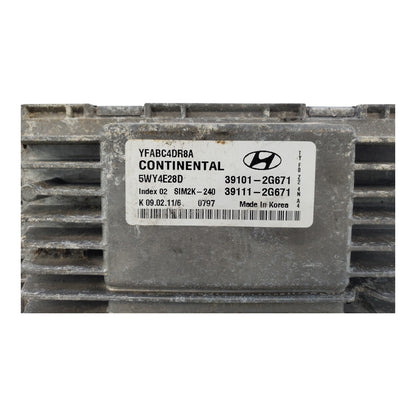 2011 2014 Hyundai Sonata 2.4L 39101-2G671 Engine Control Module Unit Ecm L21 026