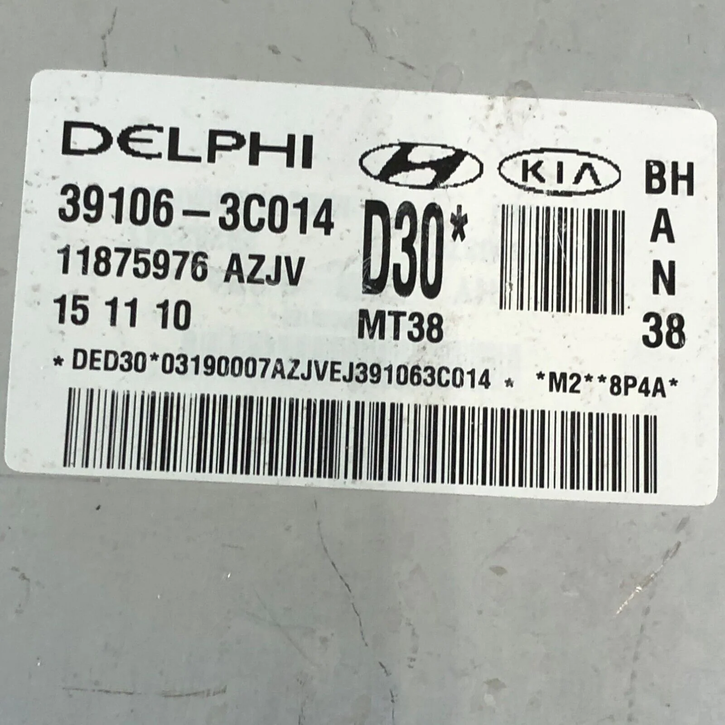 09-11 Hyundai Genesis 3.8L Engine Control Module ECM Computer 39106-3C014