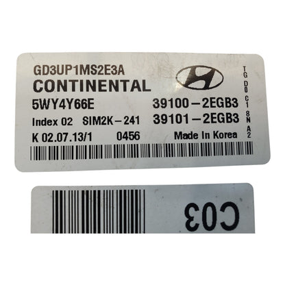 OEM #39100-2EGB3 Engine Control Module for Hyundai Elantra 2013 ("AS-IS")