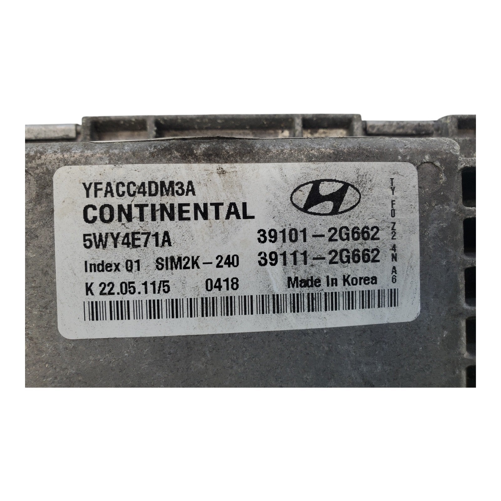 2011 - 2014 Hyundai Sonata 2.4L ECM Engine Computer Control Module 39101-2G662