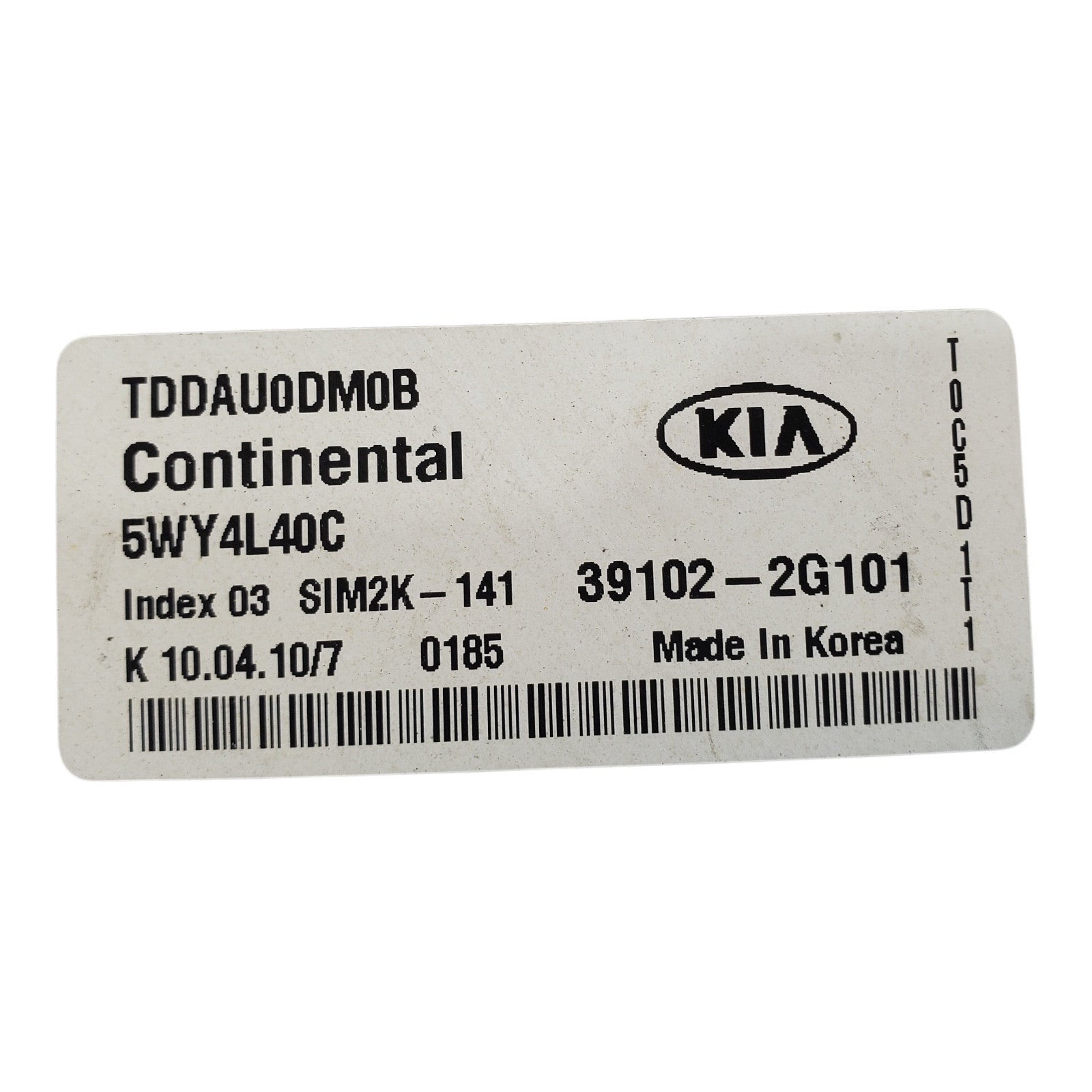 ENGINE COMPUTER KIA FORTE 2010 39102-2G101 2.0L AT PCM ECM ECU OEM