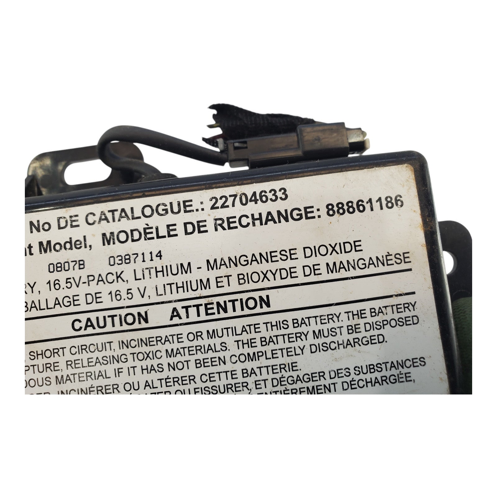 2010-2015 CHEVROLET CAMARO BACKUP CONTROL BATTERY MODULE 22704633 88861186 OEM