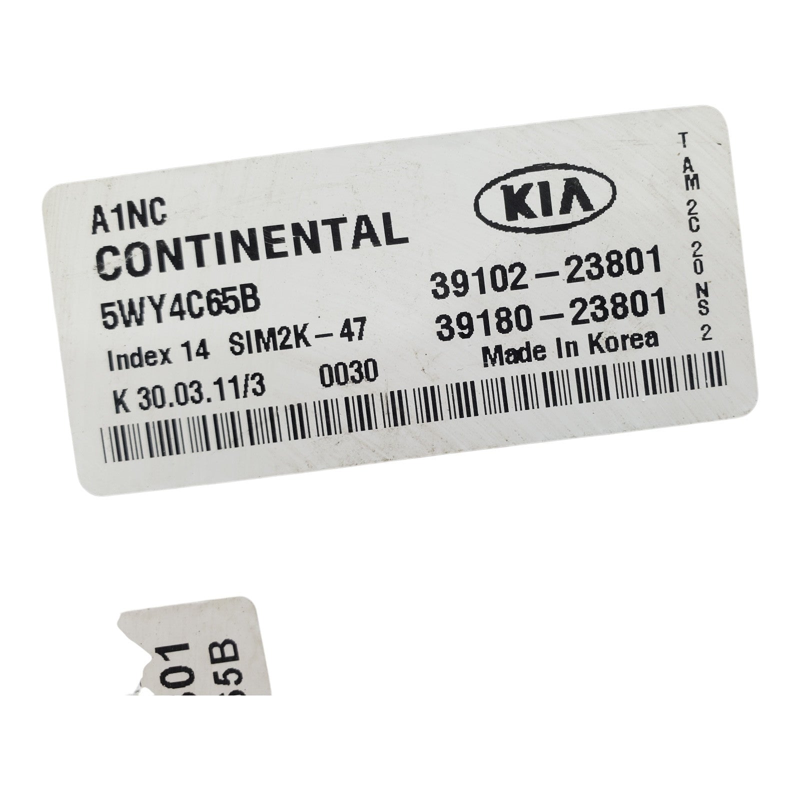 ENGINE COMPUTER KIA SOUL 2011 39180-23801 39102-23801 2.0L AT PCM ECM ECU OEM